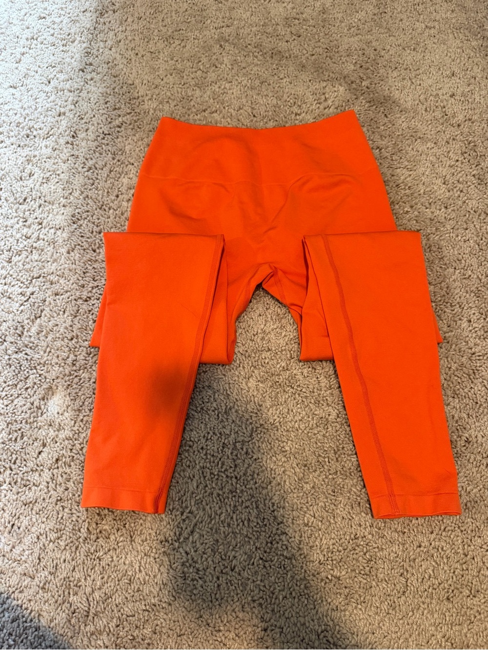 Women's Bright Orange High-Rise Leggings